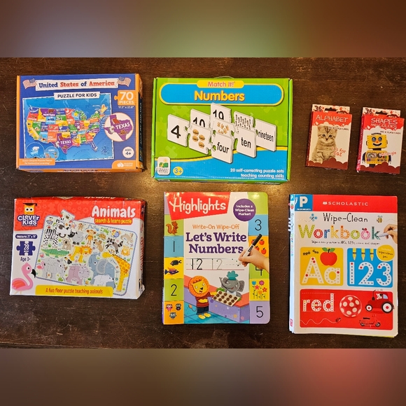 Other - Educational Kids Puzzle and Workbook Set